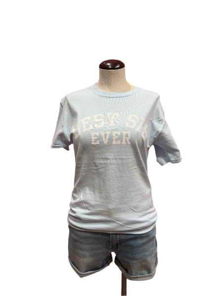 Best Sis Collegiate Tee - Chambray