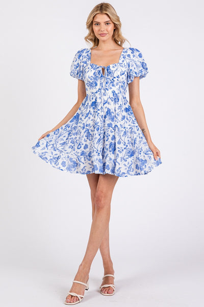 Bloom & Bow Dress - Blue