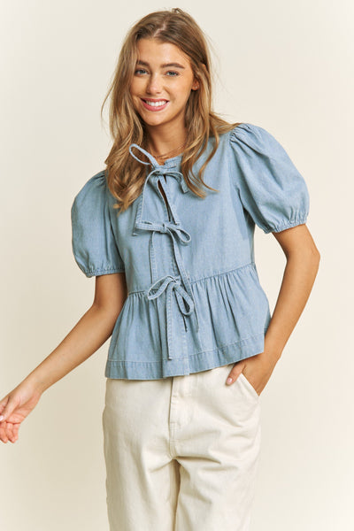 Betty Bow Top - Denim