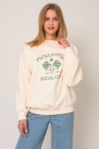 Pickleball Social Club Sweatshirt - Cream