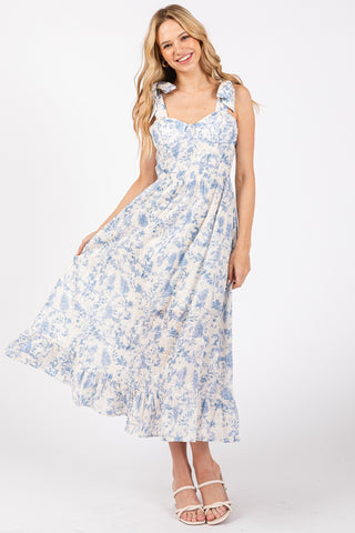 Victoria Maxi Dress - Floral Blue