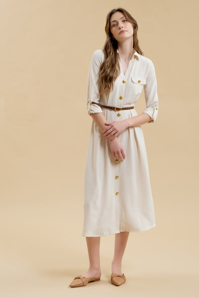 Monica Midi Dress - Oatmeal