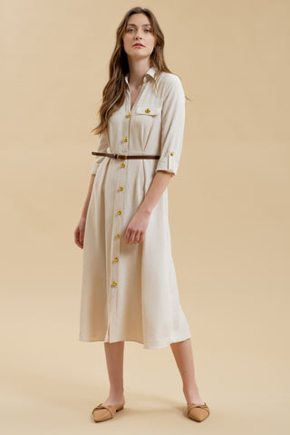 Monica Midi Dress - Oatmeal