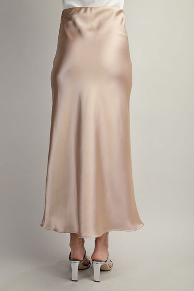 Glow Satin Skirt - Taupe