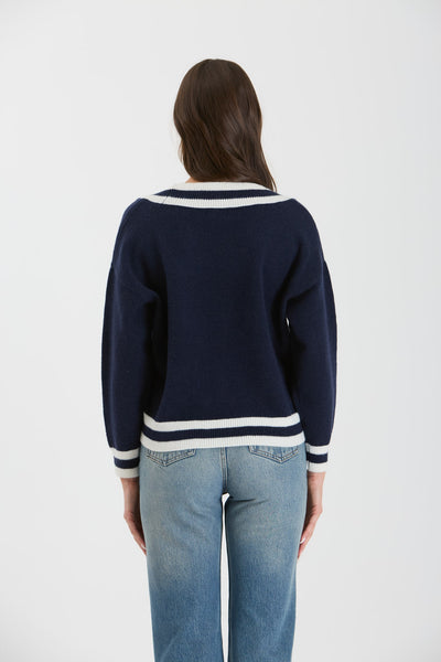 Varsity Sweater - Navy