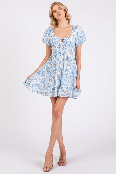 Bloom & Bow Dress - Slate Blue