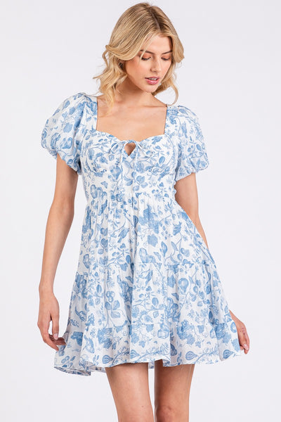 Bloom & Bow Dress - Slate Blue