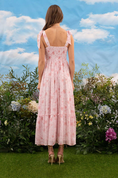 Make A Wish Floral Maxi Dress - Pink