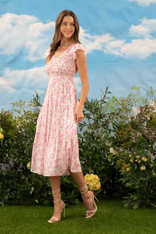 English Rose Midi Dress - Pink