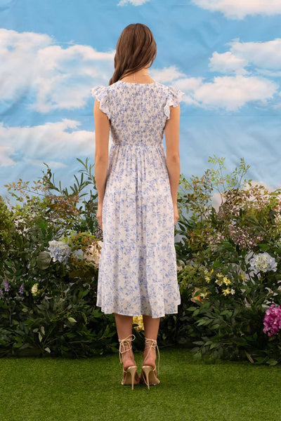 English Rose Midi Dress - Blue