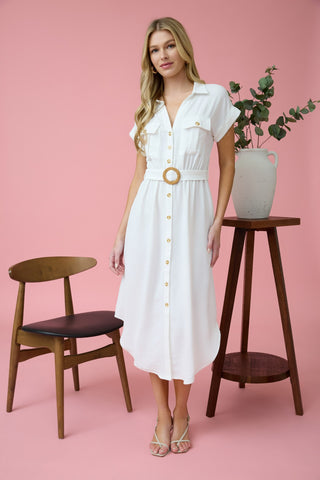 Summer Nights Midi Dress - White