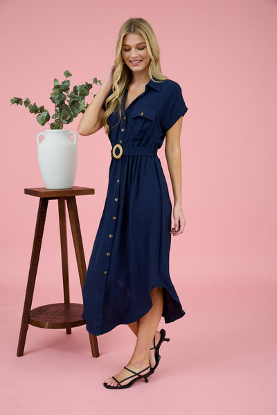 Summer Nights Midi Dress - Navy