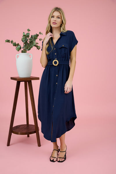 Summer Nights Midi Dress - Navy