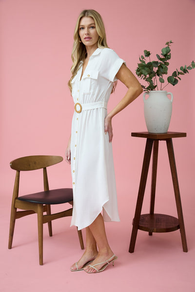 Summer Nights Midi Dress - White