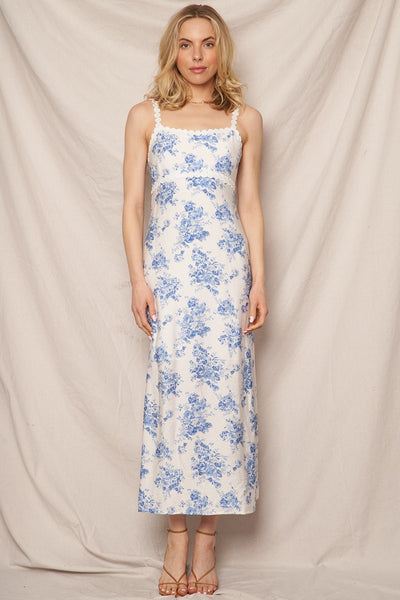 English Bloom Rose Dress - Blue