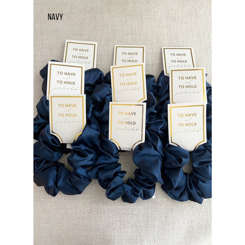 Grace Satin Scrunchie - Navy