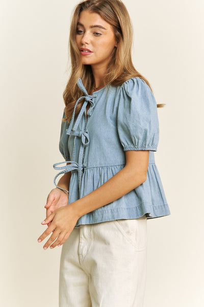 Betty Bow Top - Denim