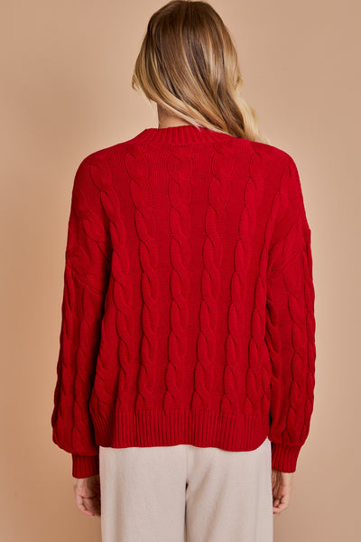 Falala Cable Sweater - Red