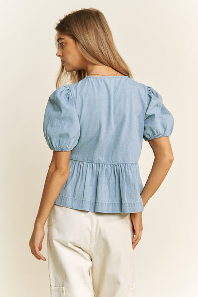 Betty Bow Top - Denim