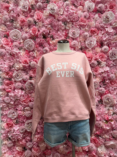 Best Sis Collegiate Sweatshirt - Dusty Rose