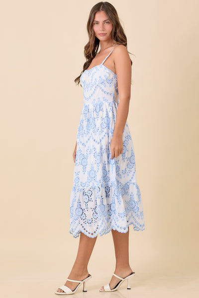 Bluebell Eyelet Midi Dress