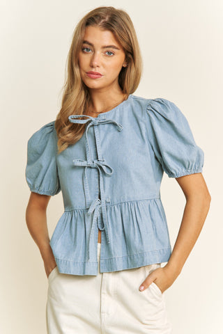 Betty Bow Top - Denim