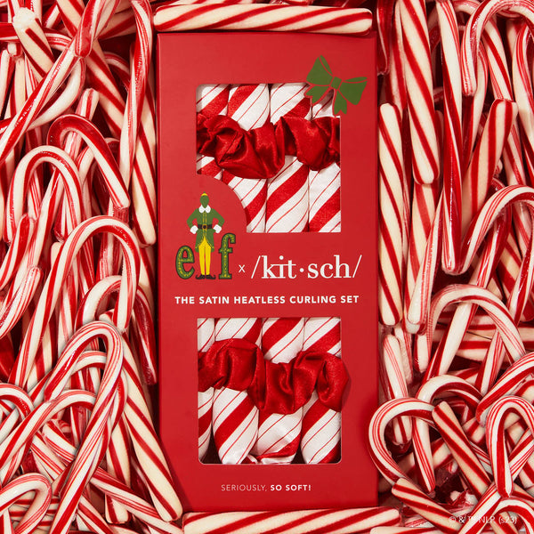 Kitsch Satin Curling Set - Candy Cane