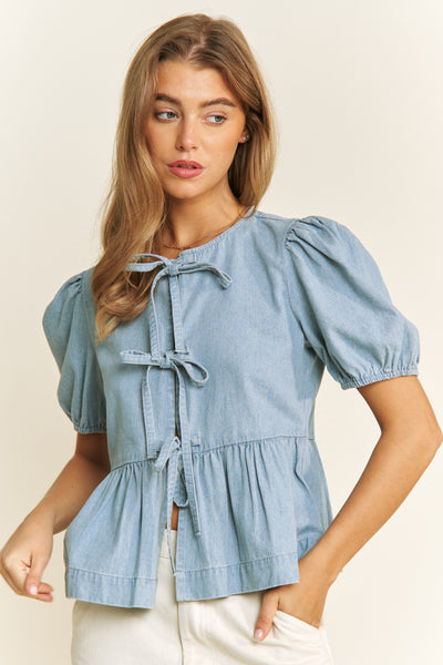 Betty Bow Top - Denim