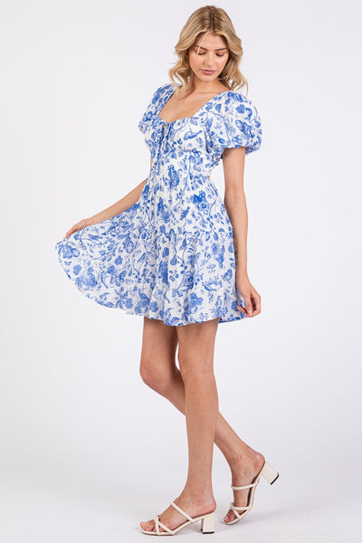 Bloom & Bow Dress - Blue