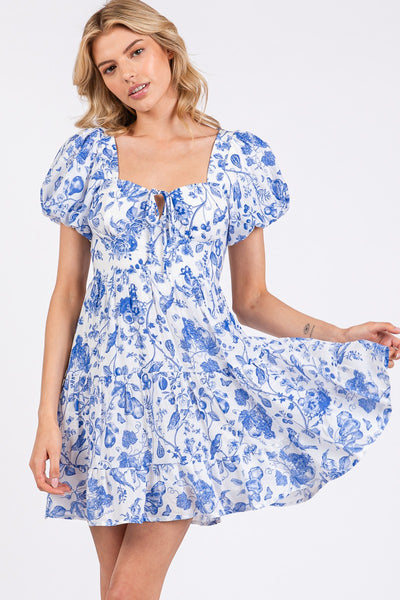 Bloom & Bow Dress - Blue