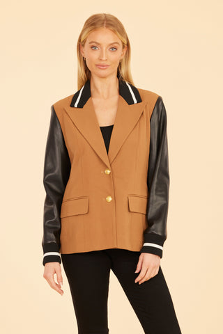 Dolce Cabo Strip Blazer- Brown/Black