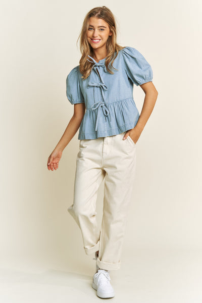 Betty Bow Top - Denim