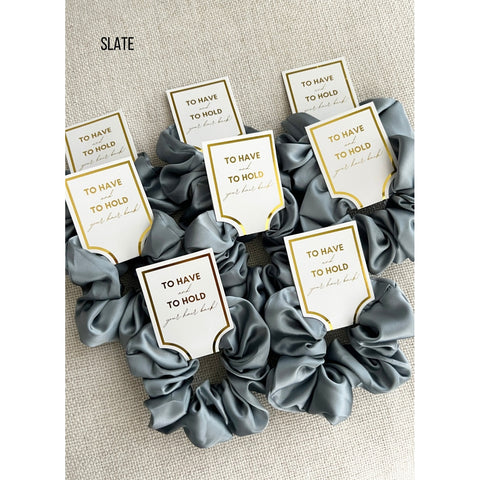 Grace Satin Scrunchie - Slate