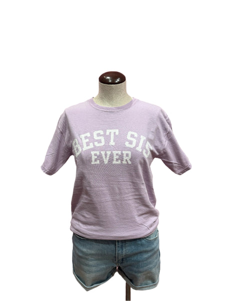 Best Sis Collegiate Tee - Lavender