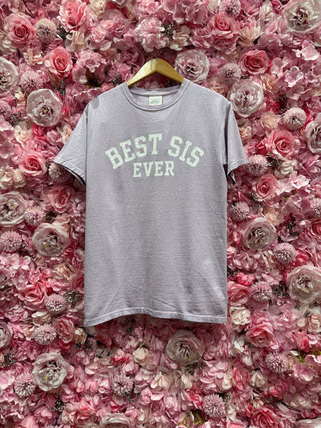 Best Sis Collegiate Tee - Lavender