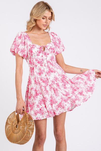 Bloom & Bow Dress - Pink