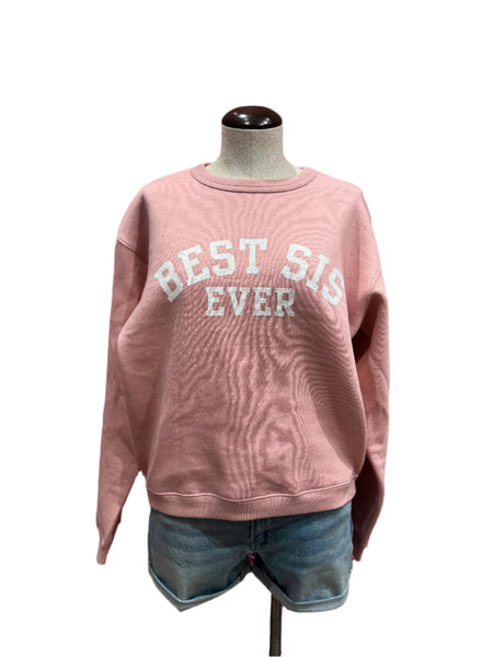 Best Sis Collegiate Sweatshirt - Dusty Rose