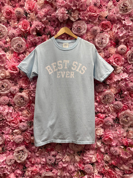 Best Sis Collegiate Tee - Chambray