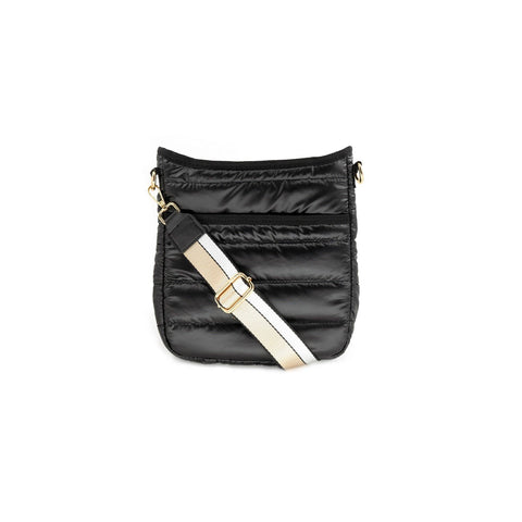 Large Puffer Crossbody Bag - Black