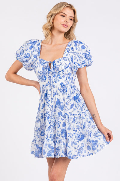 Bloom & Bow Dress - Blue