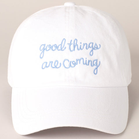 Good Things Are Coming Hat-White